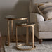 Khidki Cast Metal and Glass Nesting Side Tables - Antiqued Brass | Annie Mo's D