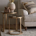 Khidki Cast Metal and Glass Nesting Side Tables - Antiqued Brass | Annie Mo's