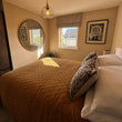 King Sized Velvet Padded Caramel Bed Spread 250cm