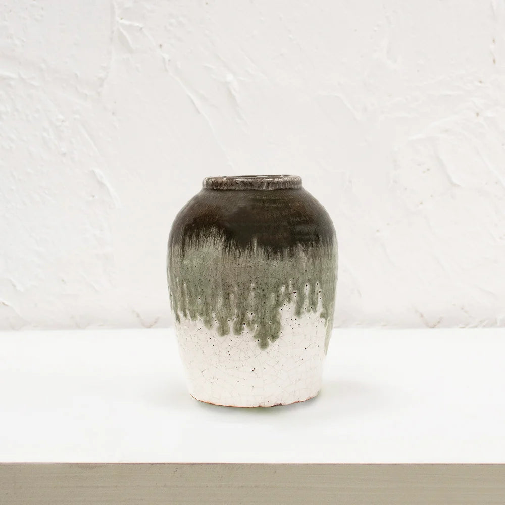 Dipped Crackle Glaze Vase 17cm | Annie Mo's