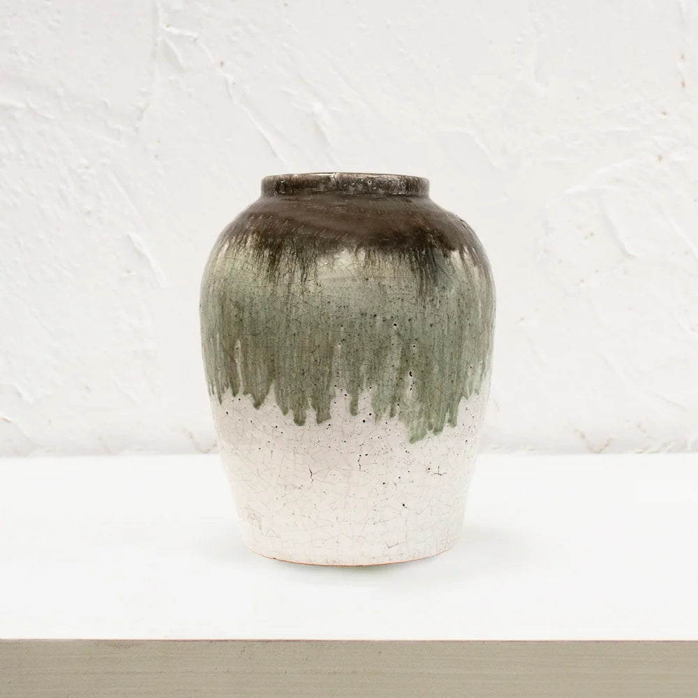 Dipped Crackle Glaze Vase 22cm | Annie Mo's