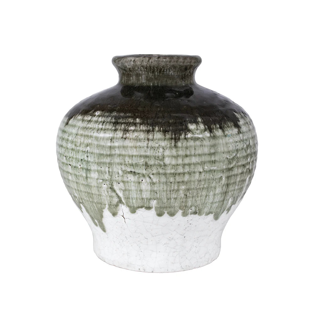 Dipped Crackle Glaze Vase 21cm