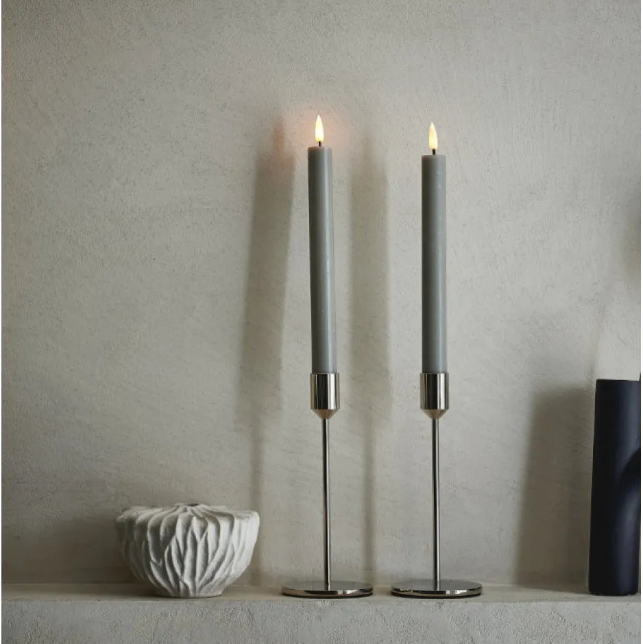 LED Dinner Candle Set of Two - Grey | Annie Mo's