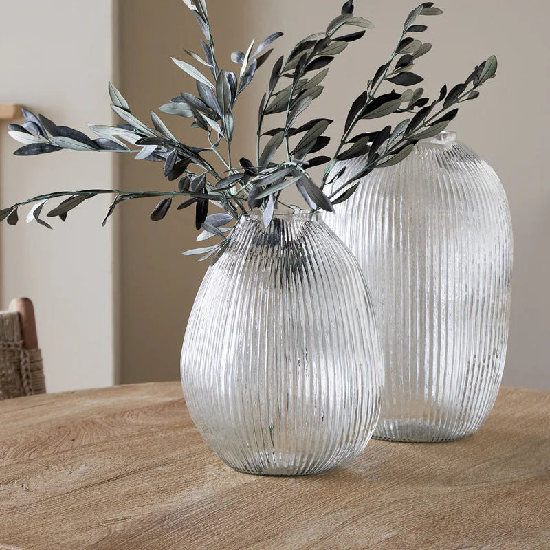Linsy Ribbed Glass Vase - Size Choice | Annie Mo's