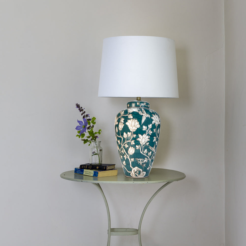 Lamp Grandiflora With White Shade 71cm