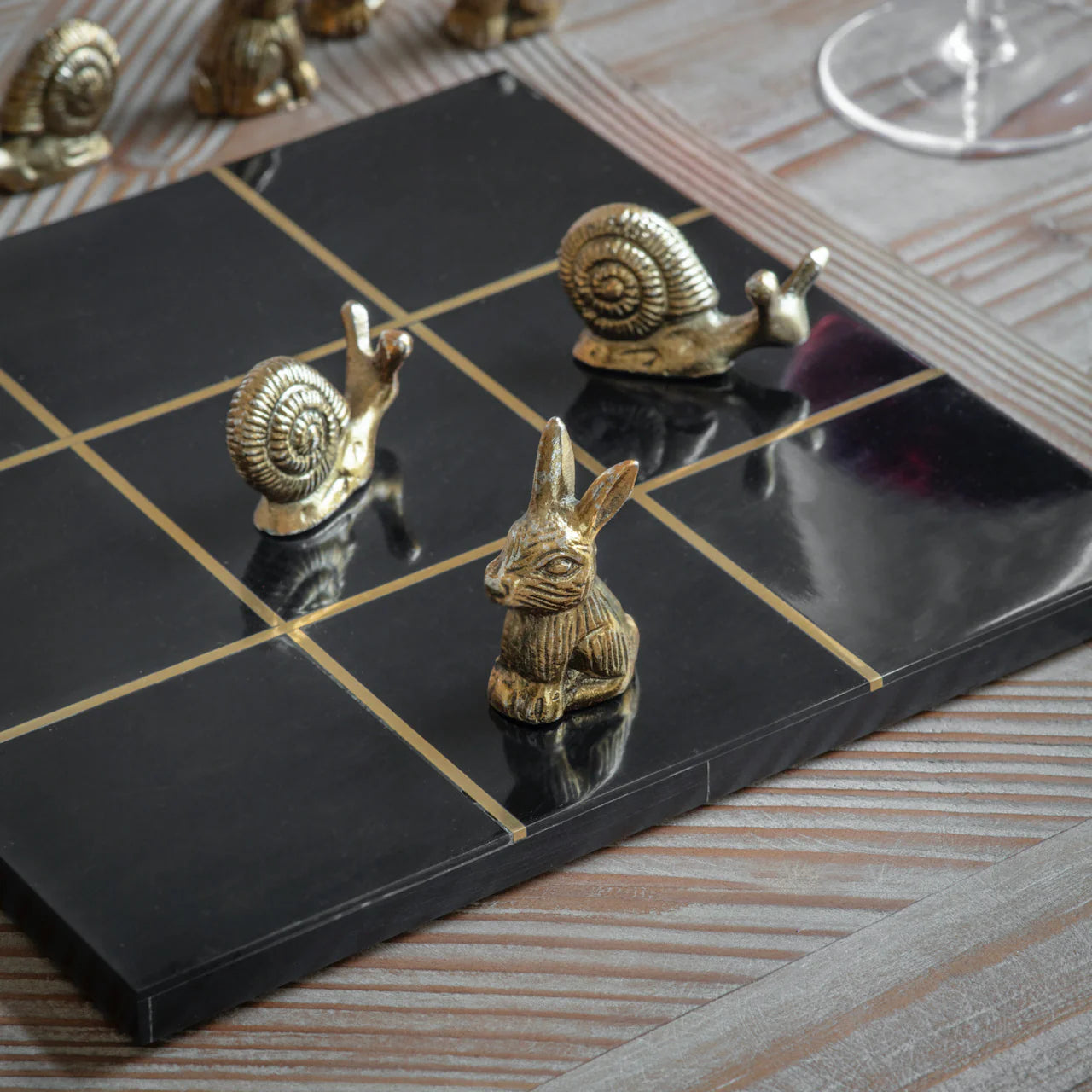 Langford Hare and Snail Noughts and Crosses – Black 26cm