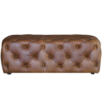 Large Buttoned Footstool | Leathers | Annie Mo's