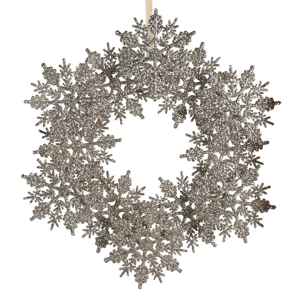Large Champagne Glitter Snowflake 32cm | Annie Mo's