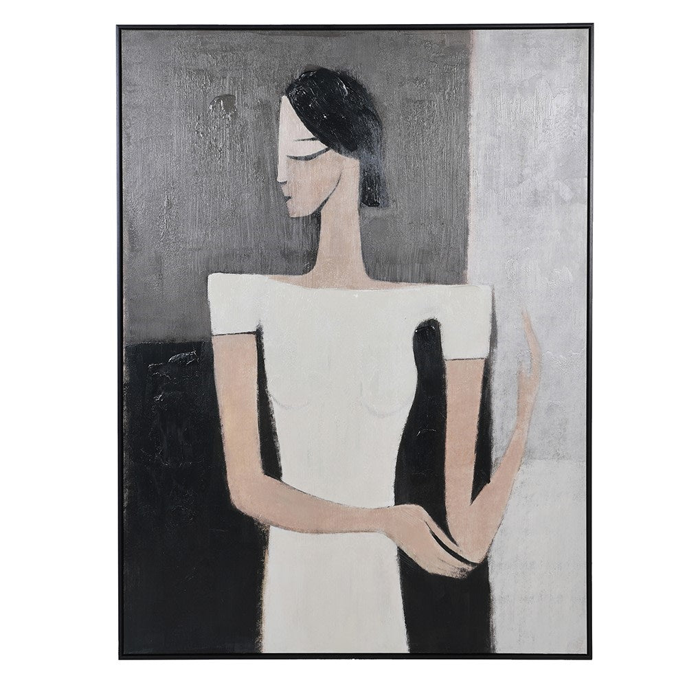 Large Framed Abstract Lady Canvas 160cm | Annie Mo's