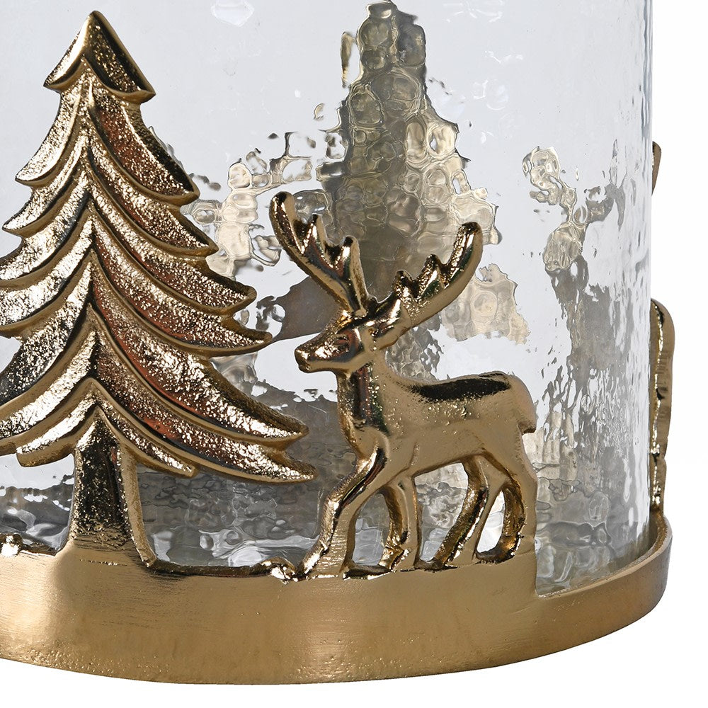 Large Gold Reindeer Hurricane 18cm