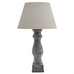 Large Grey Candlestick Table Lamp With Linen Shade 72cm
