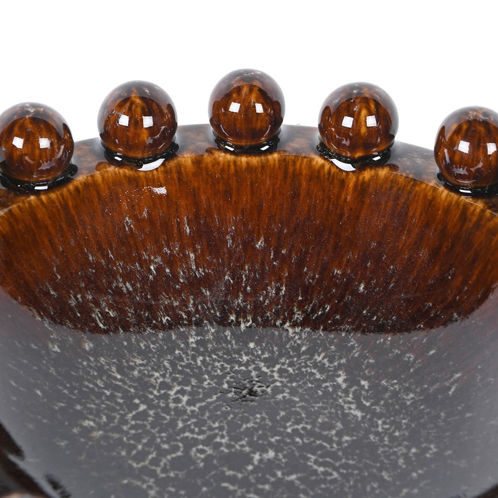 Large Hickory Brown Bobble Bowl 31cm-B