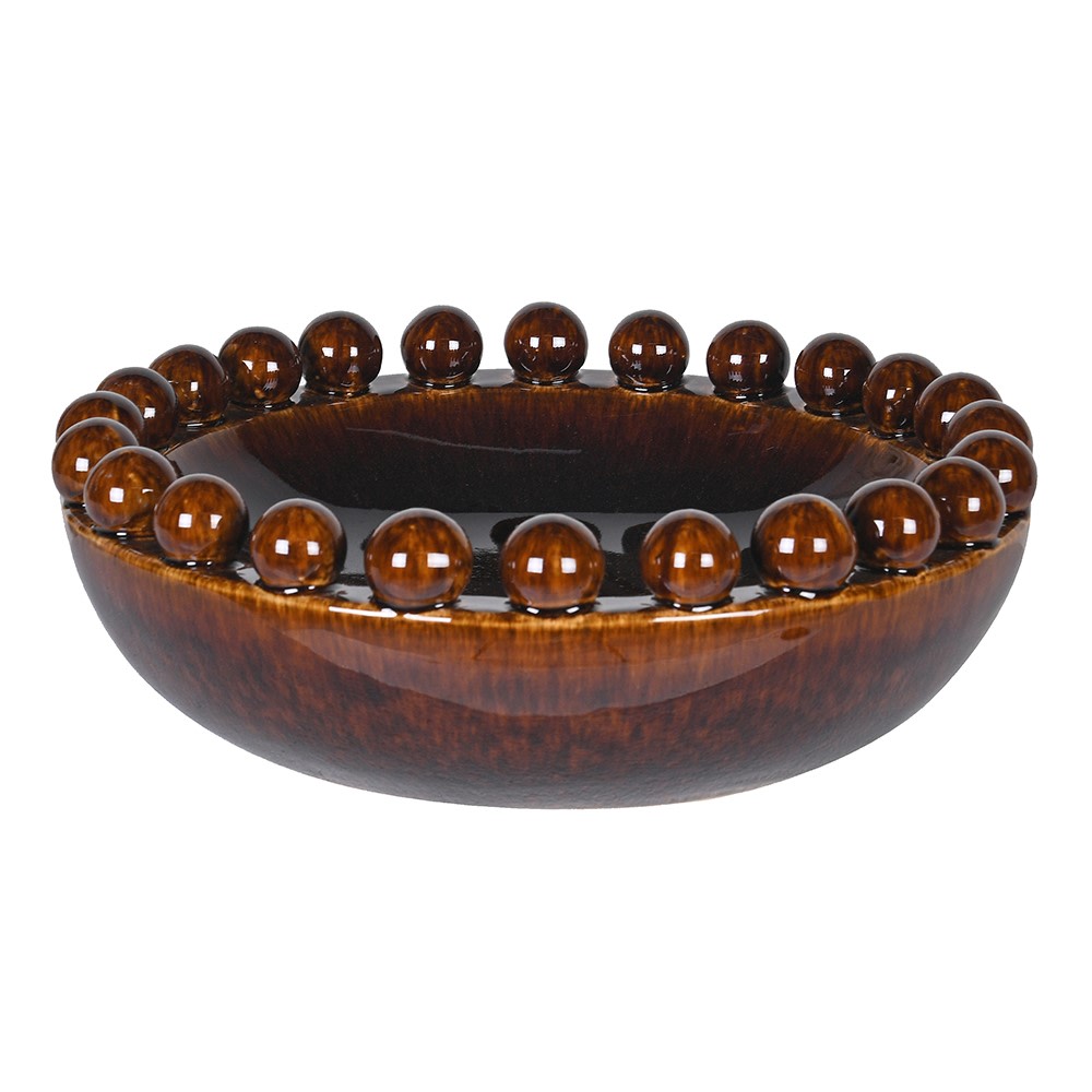Large Hickory Brown Bobble Bowl 31cm
