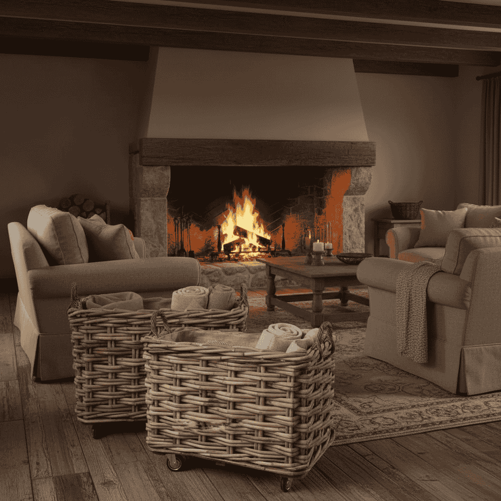 Large Rectangular Rattan Wheeled and Lined Baskets - Size Choice