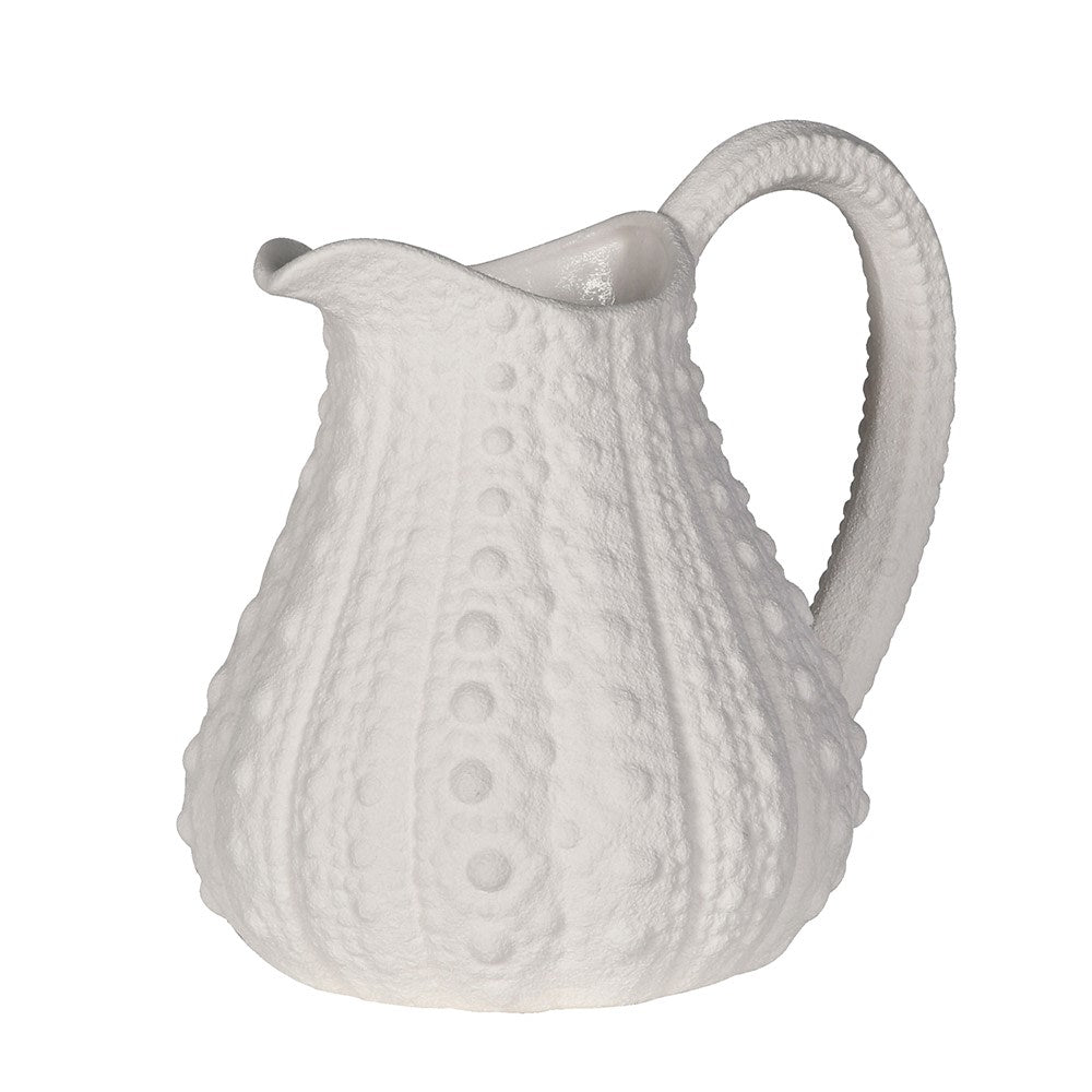 Large White Matte Urchin Jug 23cm | Annie Mo's-C