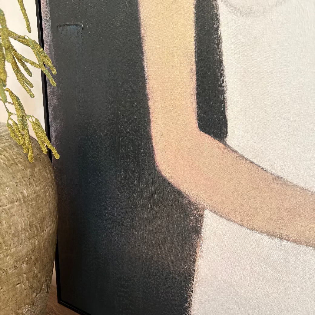 Large Framed Abstract Lady Canvas 160cm-B