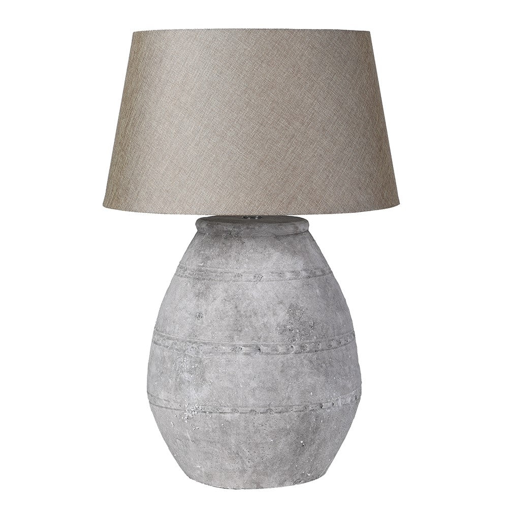 Large Grey Distressed Lamp with Shade 76cm | Annie Mo's