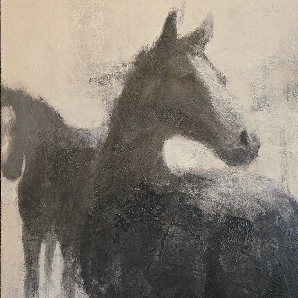 Large Wild Horses Framed Canvas 1