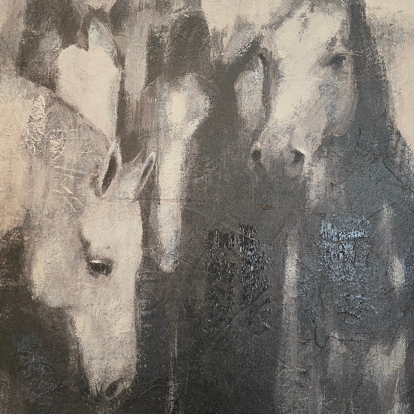Large Wild Horses Framed Canvas 2