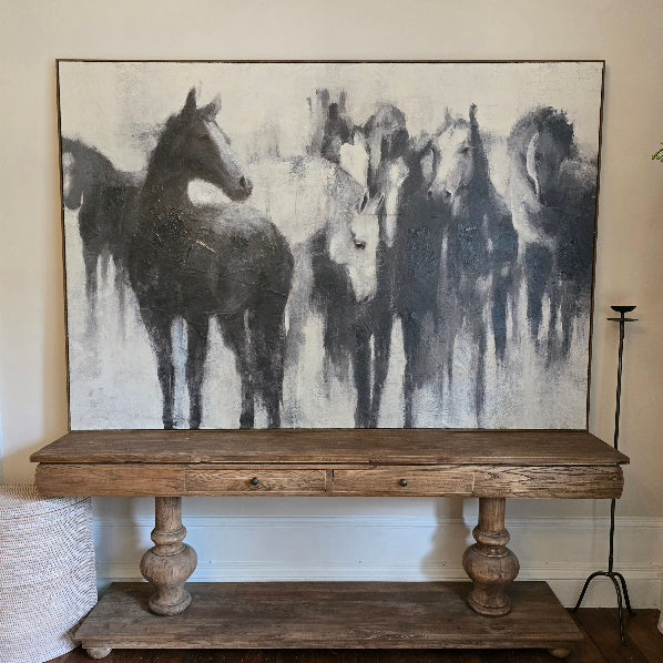 Large Wild Horses Framed Canvas 4