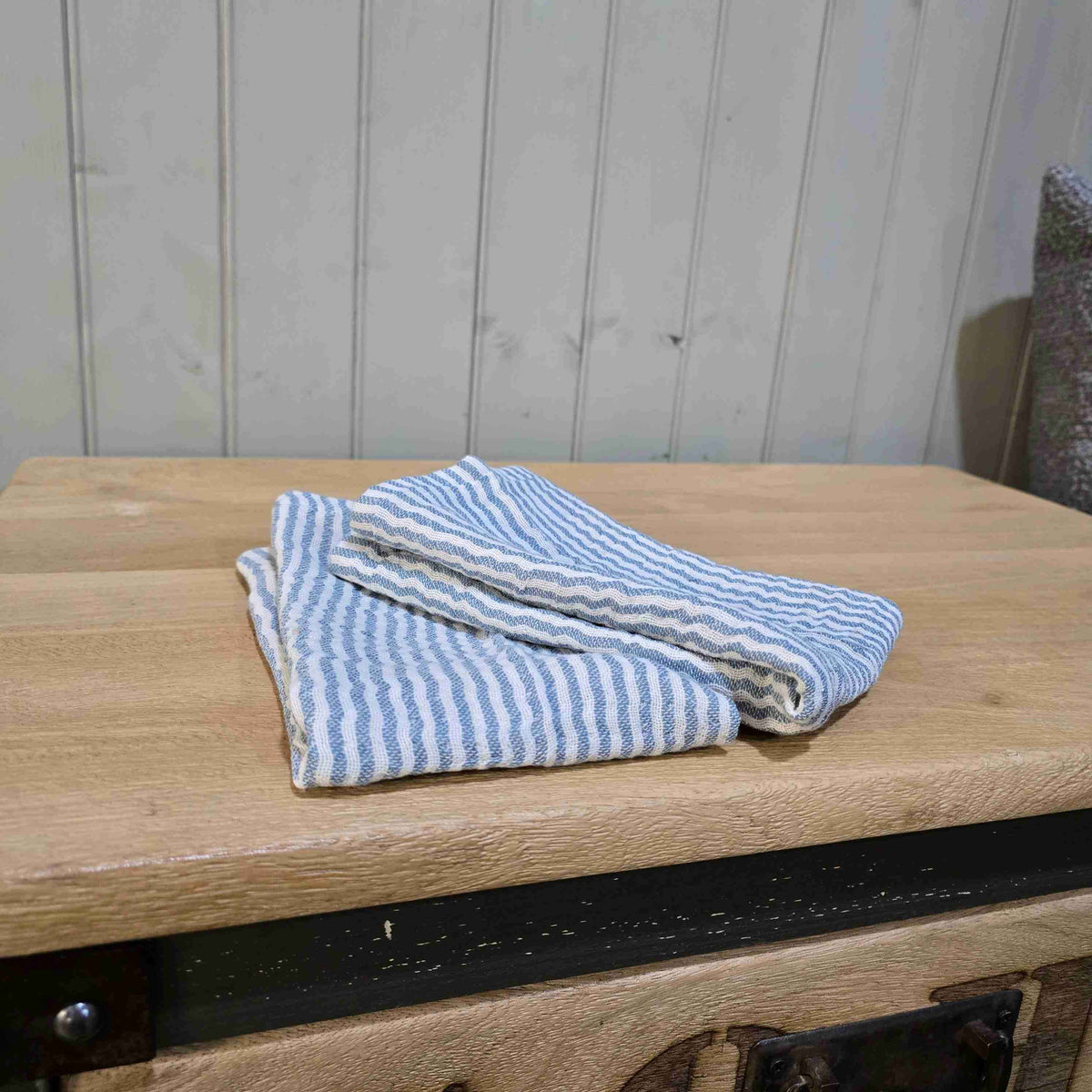 Light Blue Stripe Double Woven Napkins 2