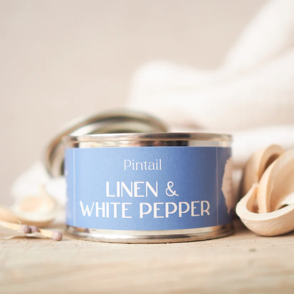Linen and White Pepper Paint Pot Scented Candle | Annie Mo's
