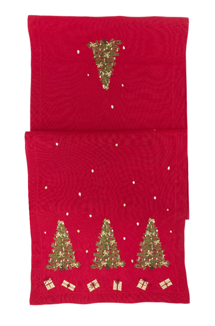 Little Tree Red Christmas Table Runner 190cm-B