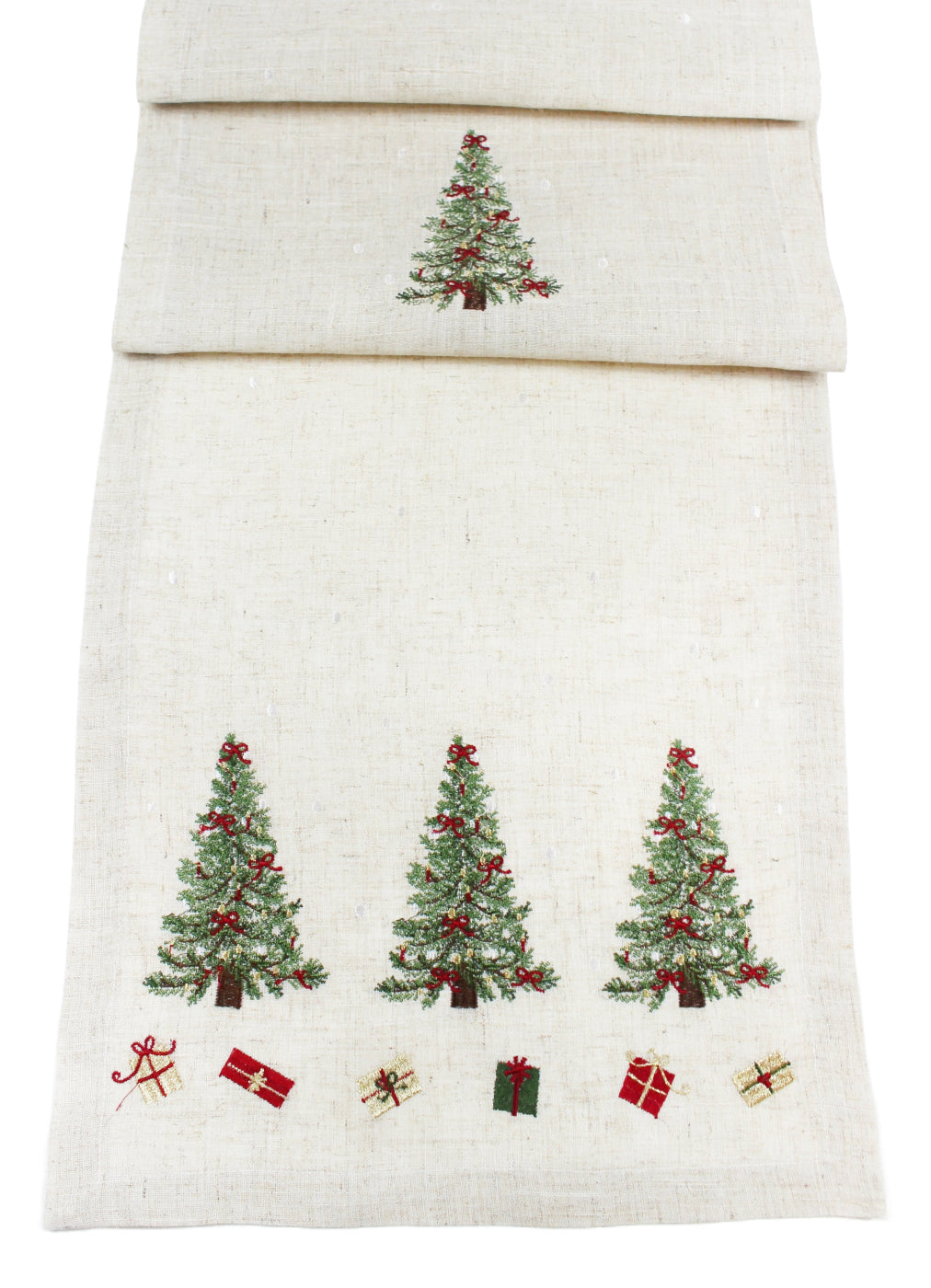 Little Tree White Christmas Table Runner 190cm-B