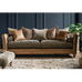 Lomund Four Seat Sofa - Pillow Back Version | Leather and Fabric Mix