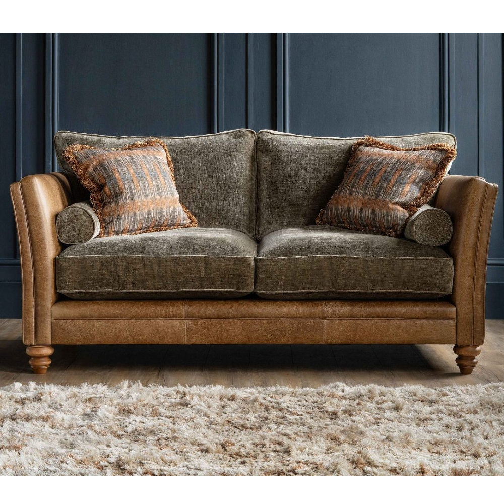 Lomund Two Seat Sofa STANDARD Back Version Leather and Fabric