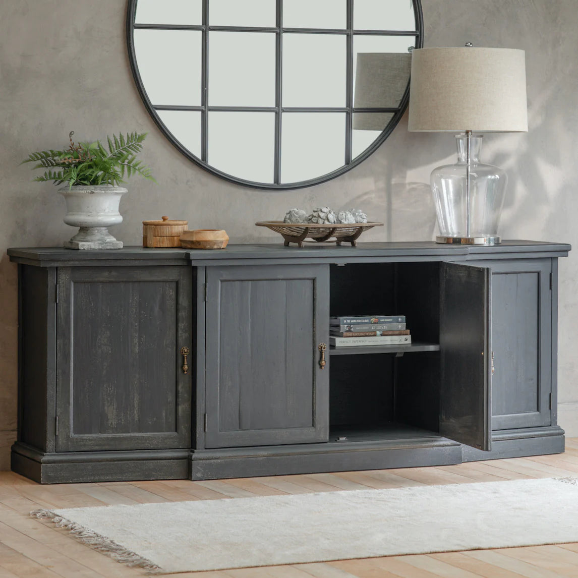 Loumarin Black Sideboard 208cm-D