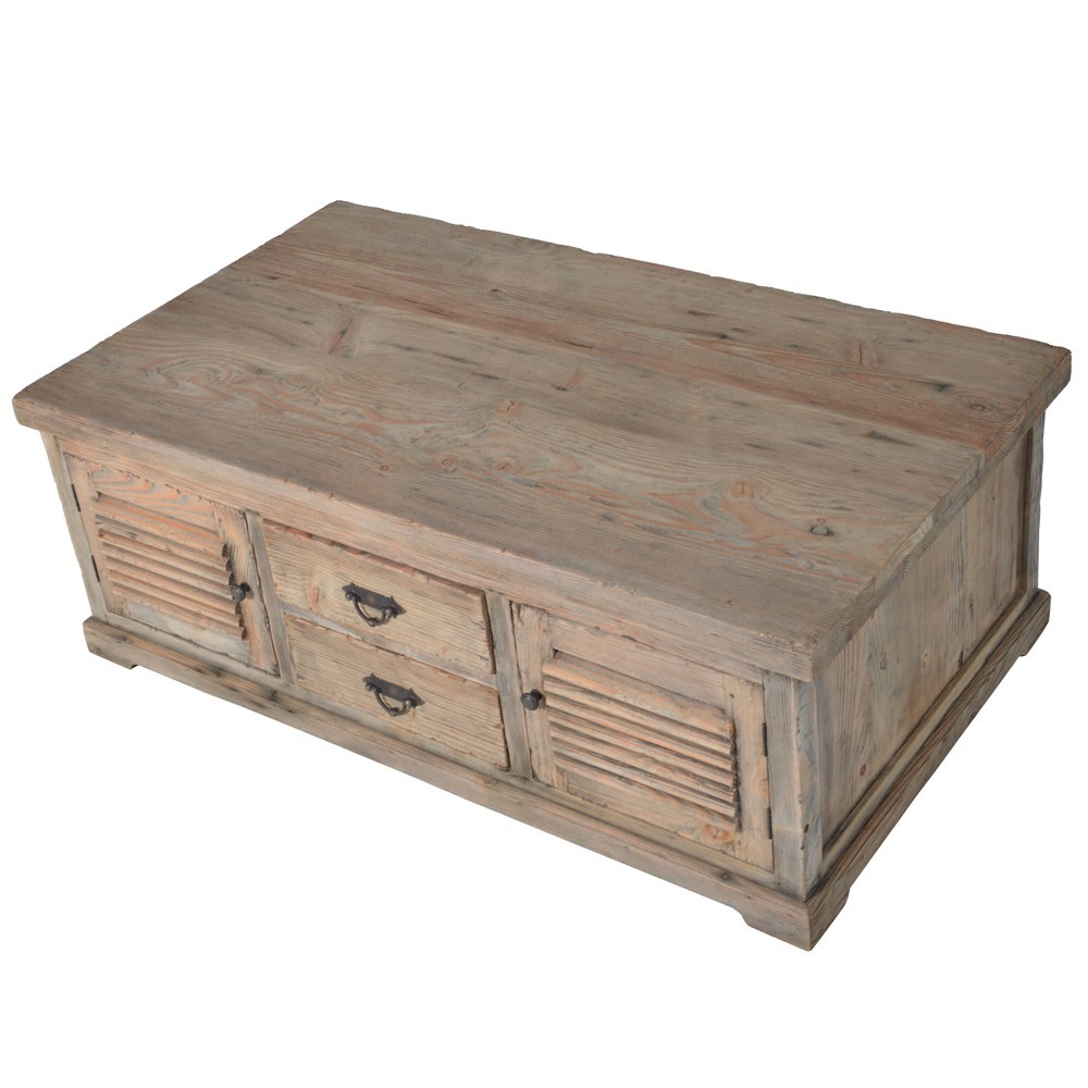 Colonial Reclaimed 2 Door 2 Drawer Coffee Table C
