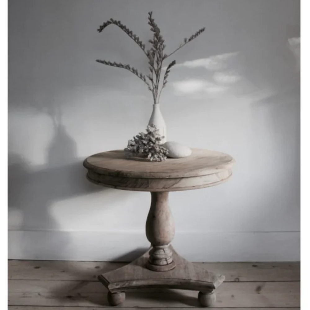 Low Round Wine Table with Bun Feet 58cm