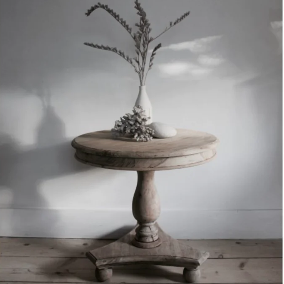 Low Round Wine Table with Bun Feet 58cm