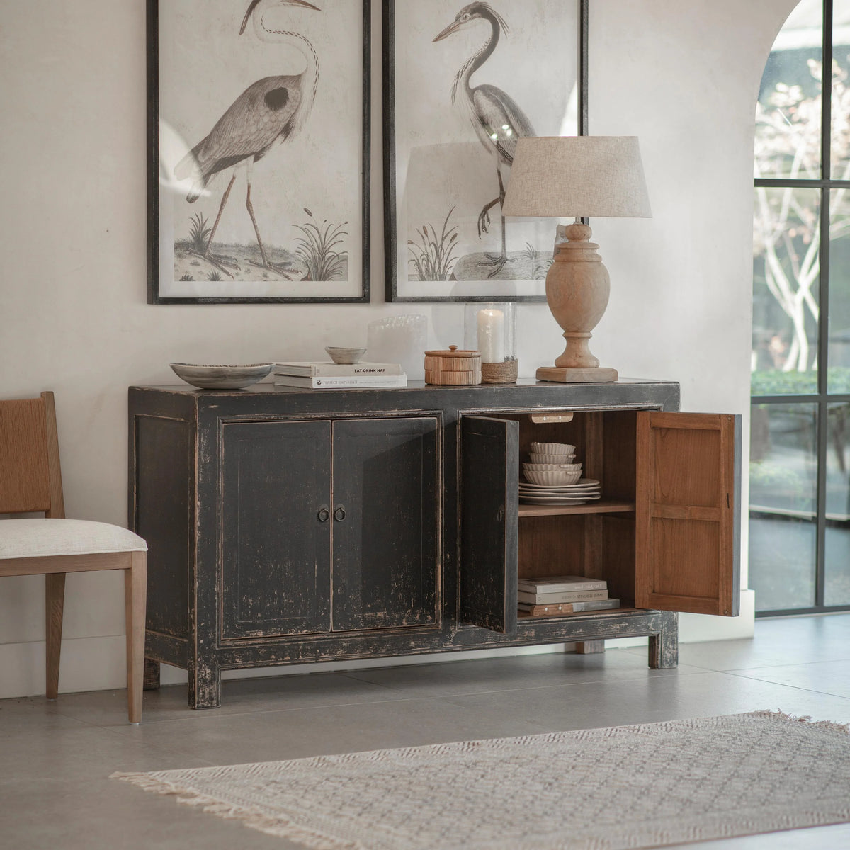 Loxwood Reclaimed Pine Four Door Cabinet 160cm-B