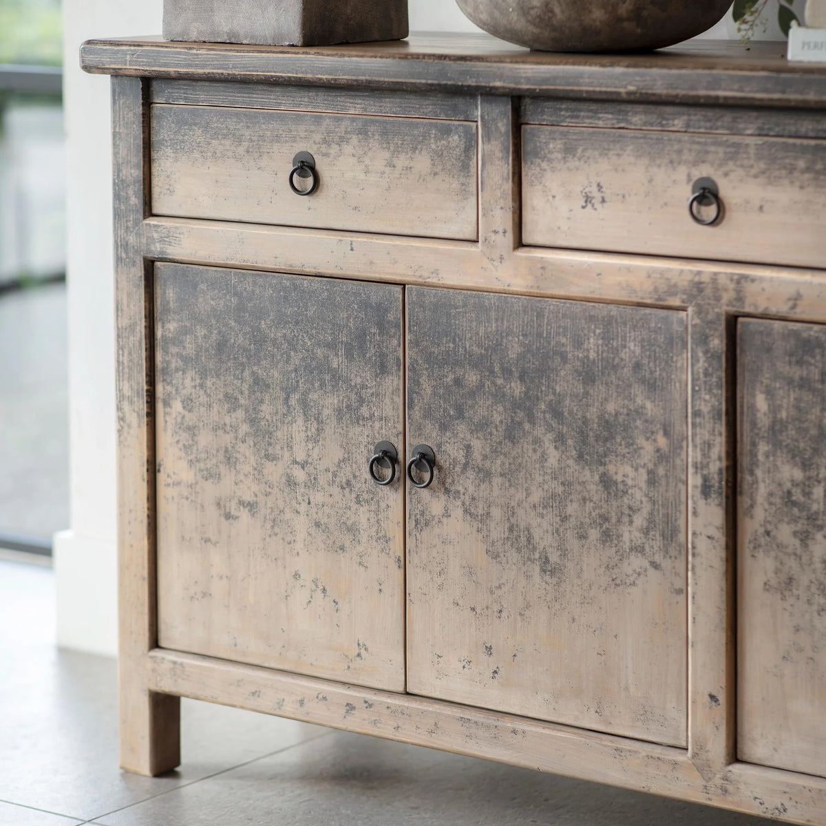 Loxwood Reclaimed Pine Four Door Sideboard 160cm-B