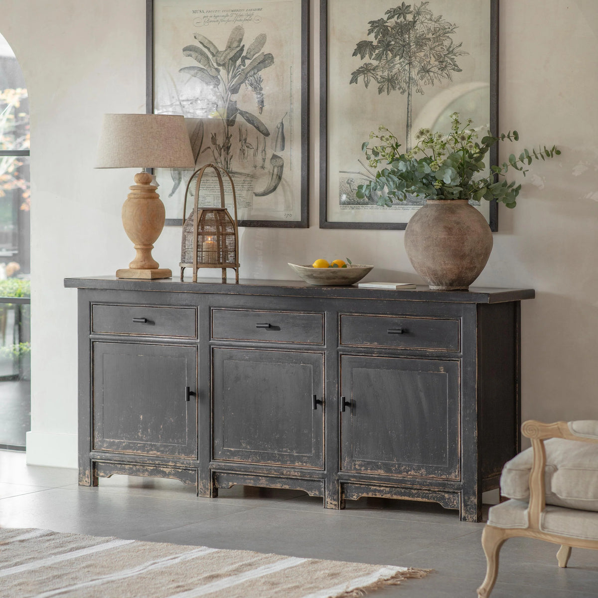 Loxwood Reclaimed Pine Three Door Sideboard 200cm