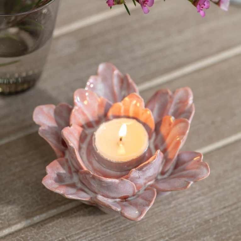 Lulworth Lotus Candle Holder 13cm B | Annie Mo's