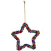 Jolly Multi Coloured Metal Ornamental Bells Star 16cm