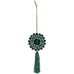 Turquoise Glass Ornamental Flower Tassel 16cm