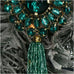 Turquoise Glass Ornamental Flower Tassel 16cm