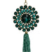 Turquoise Glass Ornamental Flower Tassel 16cm | Annie Mo's