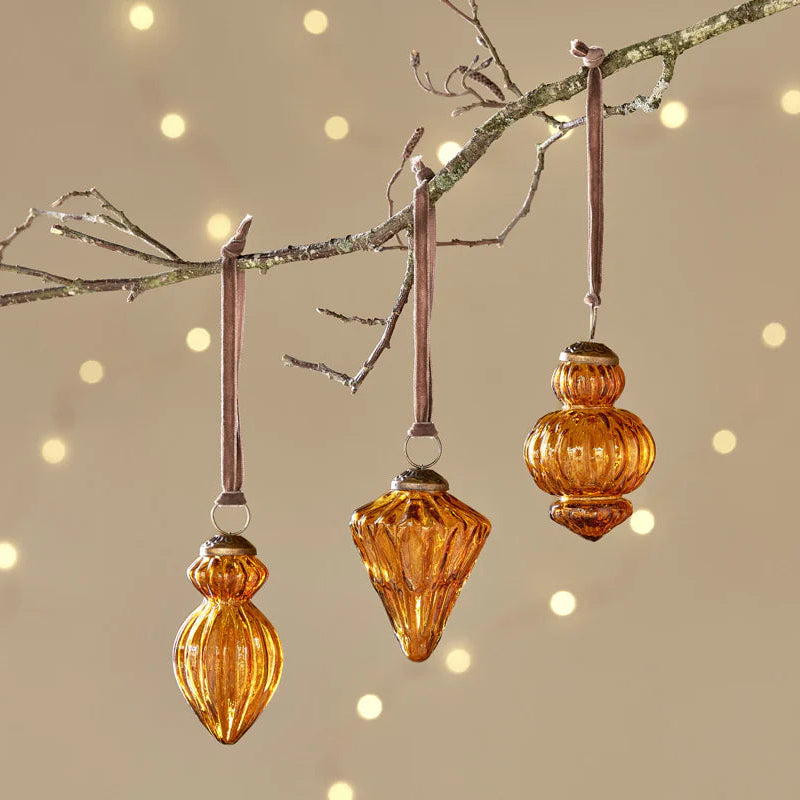 Manipur Baubles - Amber (Set of Three) 8cm | Annie Mo's