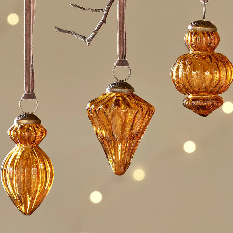 Manipur Baubles - Amber (Set of Three) 8cm | Annie Mo's B