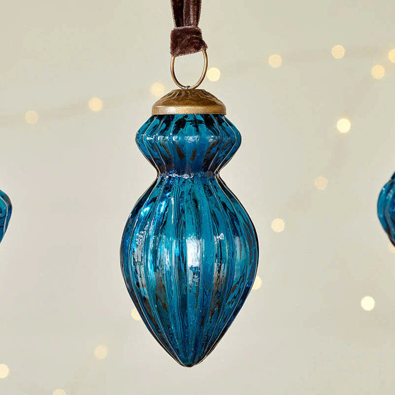 Manipur Baubles - Indigo (Set of Three) 8cm | Annie Mo's B