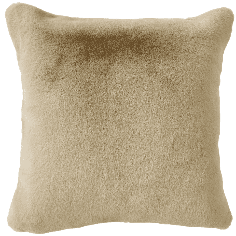 TACTILE FAUX FUR CUSHION IN BEIGE 50 X 50