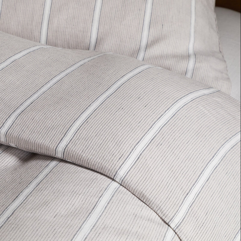 Mora Hemp & Cotton Duvet Cover - Stone Grey - Size Choice