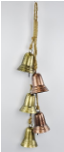 Metal Gold and Copper 5 Bell Hanging Garland | Annie Mo's