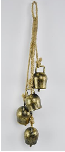 Metal Gold 4 Small Cowbell Hanging Garland | Annie Mo's