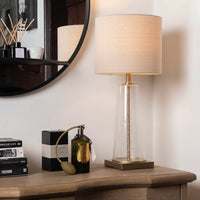 Derby Bubbled Tapered Glass Lamp with Shade 63cm 